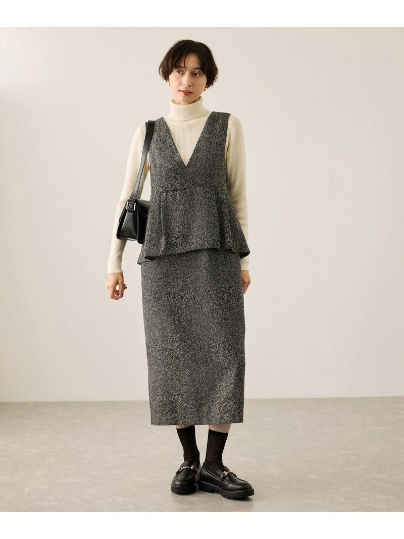 レイヤード風ペプラムジャンパースカート ROPE' PICNIC ロペピクニック ワンピース・ドレス ジャンパー..