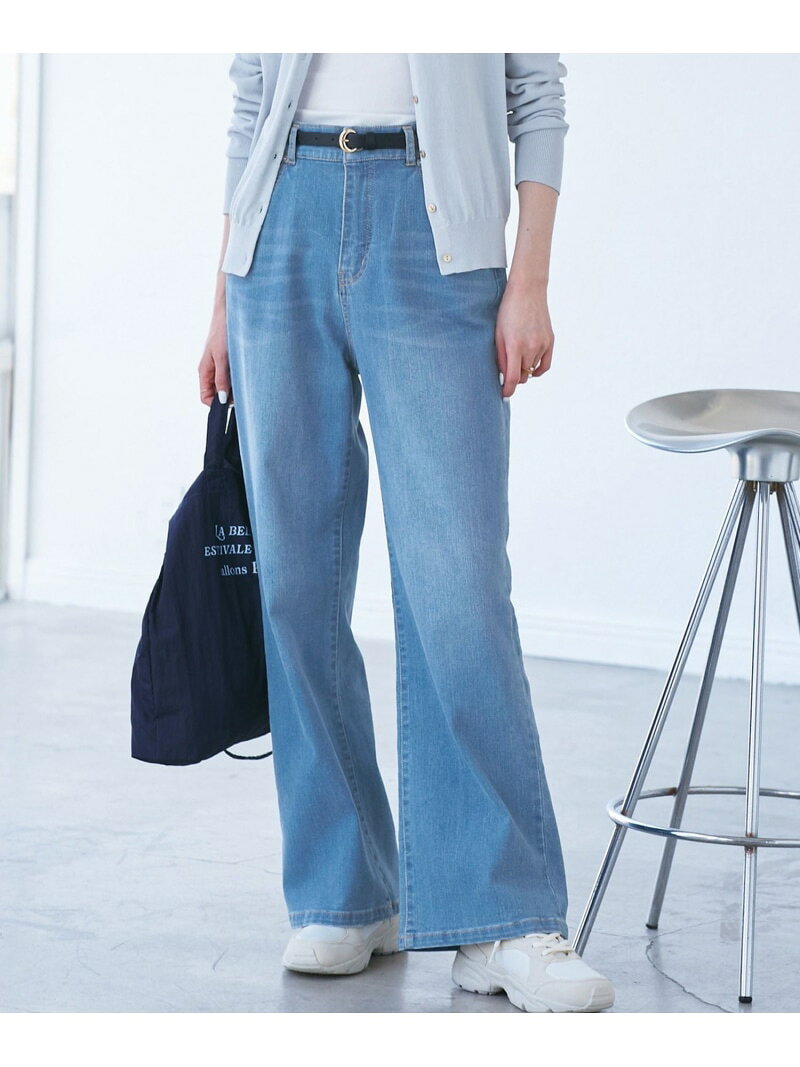 【SALE／30%OFF】【ウエスト革命デニム】ウエストシェイプフレアデニムパンツ ROPE' PICNIC ロペピクニック パンツ ジーンズ・デニムパンツ ブルー ピンク【RBA_E】【送料無料】[Rakuten Fashion] jadorejunonline-10059677 J’aDoRe JUN ONLINE サンプル画像2