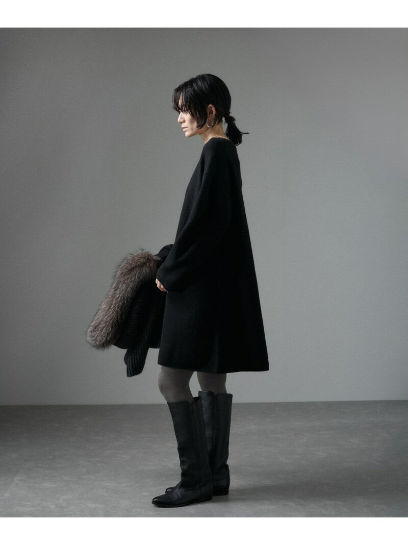 【SALE／50%OFF】【WEB限定】フォルムスリーブミディニットワンピース SALON adam et rope' サロン アダム エ ロペ ワンピース・ドレス ワンピース ブラック グレー ベージュ【RBA_E】【送料無料】[Rakuten Fashion]