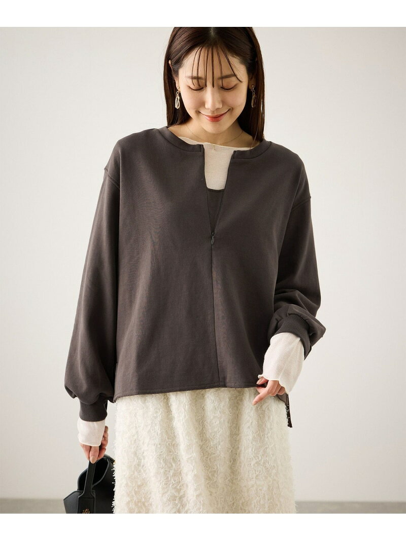 【SALE／50%OFF】スキッパー裏毛プルオーバー ROPE' PICNIC ロペピクニック トップス スウェット・トレーナー ベージュ ブルー ブラウン【RBA_E】[Rakuten Fashion] jadorejunonline-10071556 J’aDoRe JUN ONLINE サンプル画像2