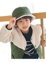 【SALE／60%OFF】【KIDS】ボア*中わたキルティング切り替えハット ROPE' PICNIC ロペピクニック 帽子 ハット カーキ イエロー【RBA_E】[Rakuten Fashion]