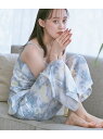【SALE/80%OFF】【コラーゲン加工】【ViSage】リサイクルサテンタイダイ柄イージーパンツ VIS ビス インナー・ルームウェア パジャマ ブルー ピ...