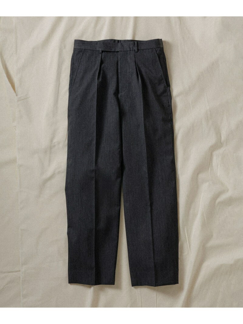 WOOL GABARDINE STRAIGHT SLACKS WILD LIFE TAILOR Adam et Rope' アダムエロペ パンツ その他のパンツ ブラック グレー【送料無料】[Rakuten Fashion]