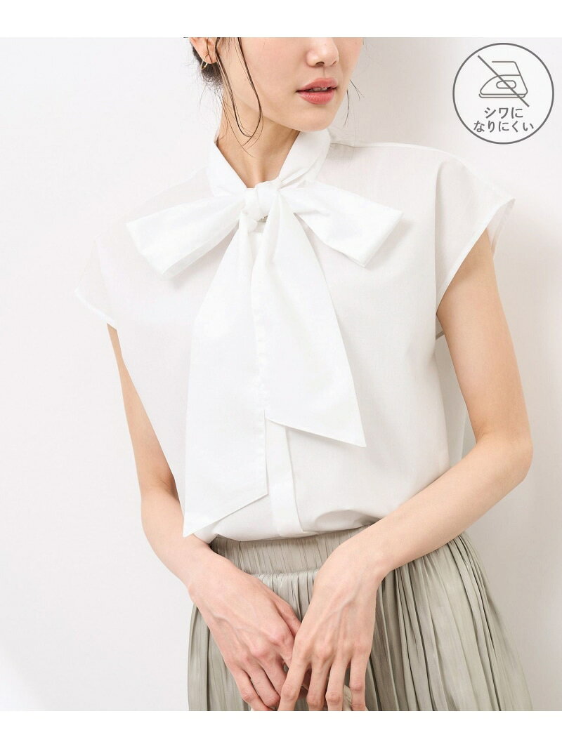 樂天商城 - 【SALE／35%OFF】【防シワ】リボンフレンチスリーブシャツ ROPE' PICNIC ロペピクニック トップス シャツ・ブラウス イエロー ブルー ホワイト【RBA_E】[Rakuten Fashion]