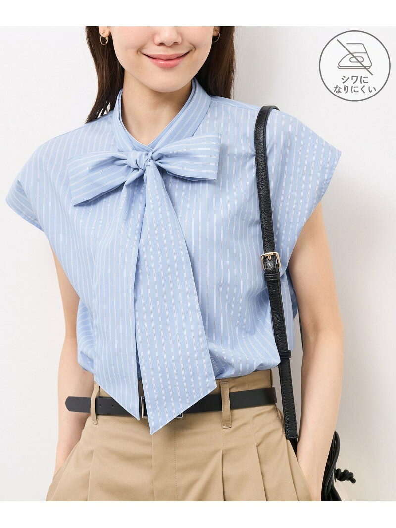 【SALE／30%OFF】【防シワ】リボンフレンチスリーブシャツ ROPE' PICNIC ロペピクニック トップス シャツ・ブラウス イエロー ブルー ホワイト【RBA_E】[Rakuten Fashion] jadorejunonline-10069452 J’aDoRe JUN ONLINE サンプル画像3