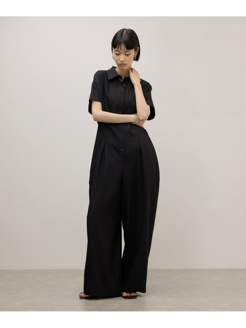 Shirt Romper ADAM ET ROPE' FEMME All-in-one/Overalls All-in-one/Jumpsuit Black Gray [Free Shipping] [Rakuten Fashion]