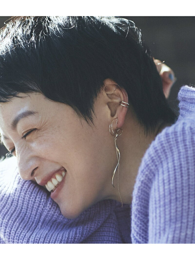 【SALE／50%OFF】【SALONオリジナルBOX付き】14KGFツイストフープイヤリング SALON adam et rope' サロン アダム エ ロペ アクセサリー・腕時計 イヤリング・イヤーカフ ブラック【RBA_E】【送料無料】[Rakuten Fashion]