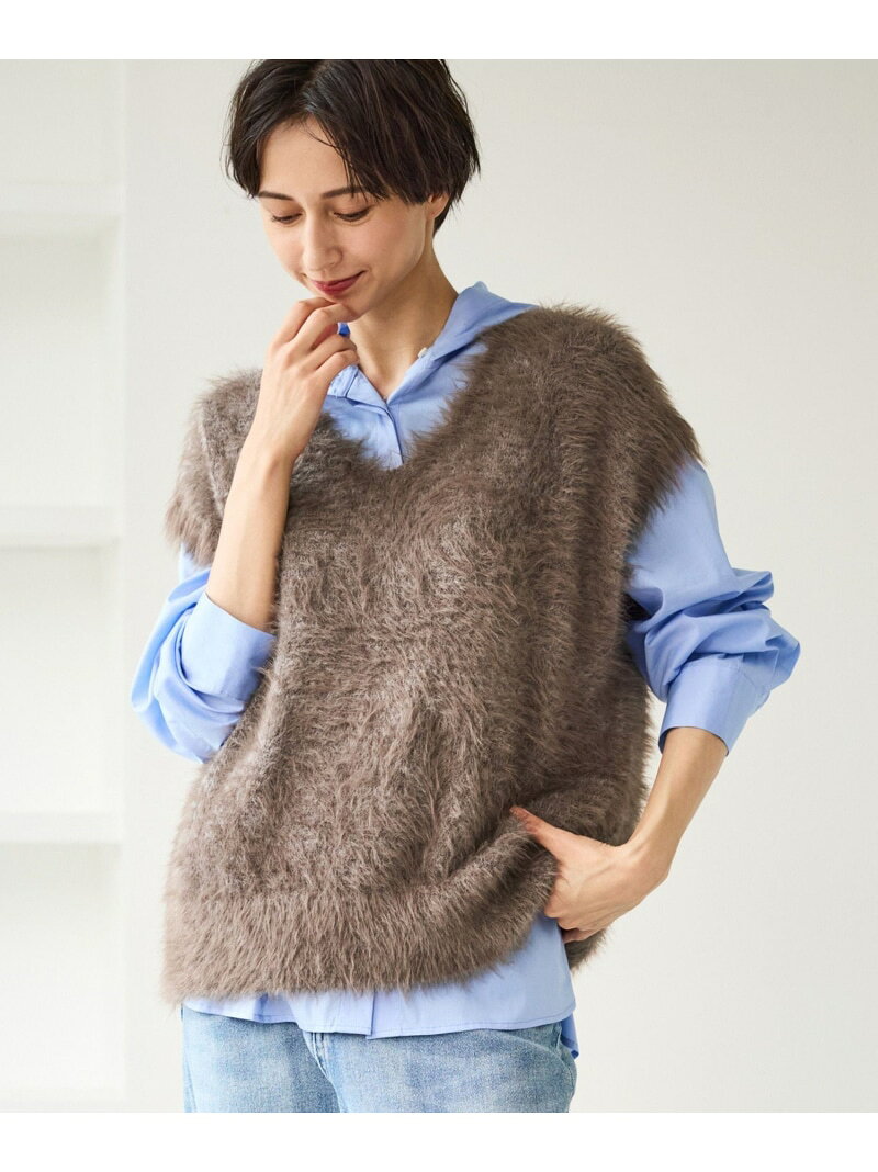 【SALE／50%OFF】シャギーニットベスト ROPE' PICNIC ロペピクニック トップス ベスト・ジレ グレー ブラウン ベージュ【RBA_E】[Rakuten Fashion] jadorejunonline-10070135 J’aDoRe JUN ONLINE サンプル画像3