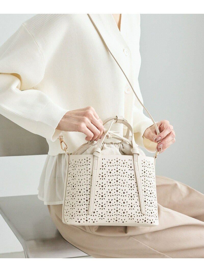 【SALE／40%OFF】フルーレットパンチングレースミニショルダーバッグ/2WAY ROPE' PICNIC PASSAGE ロペピクニック バッグ ショルダーバッグ ホワイト ベージュ ブラウン【RBA_E】[Rakuten Fashion] jadorejunonline-10074401 J’aDoRe JUN ONLINE サンプル画像2