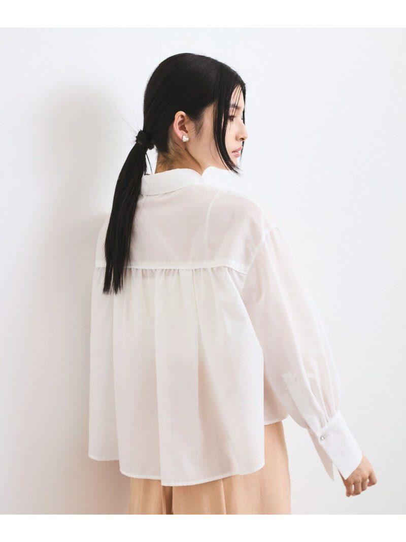 【SALE／60%OFF】【防シワ/接触冷感/洗える】ボリュームスリーブショート丈シアーシャツ VIS ビス トップス シャツ・ブラウス オレンジ ブルー ホワイト【RBA_E】[Rakuten Fashion]のサムネイル