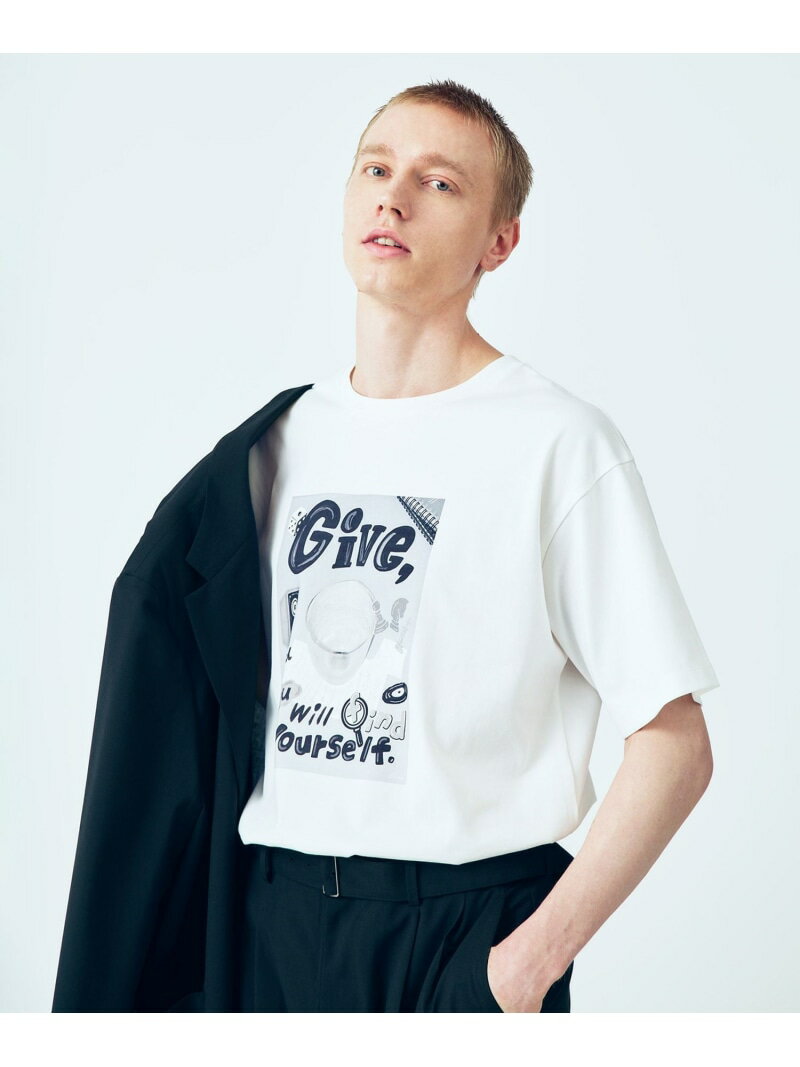 Rakuten - 【Chocomoo*ADAM ET ROPE 】PRINT TEE ADAM ET ROPE' HOMME アダムエロペ トップス カットソー・Tシャツ ホワイト【送料無料】[Rakuten Fashion]