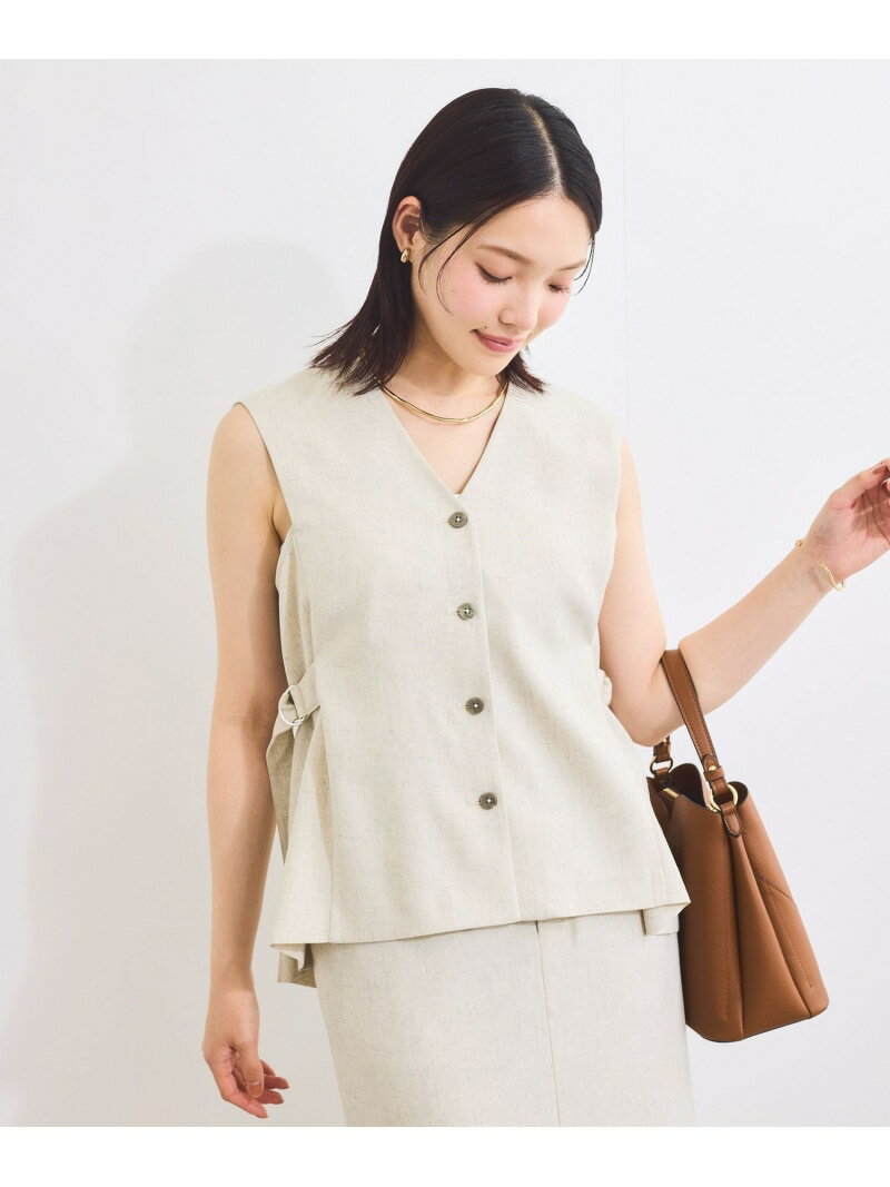 【SALE／20%OFF】【セットアップ対応】サイドベルトフレアジレ VIS ビス トップス ベスト・ジレ グレー..