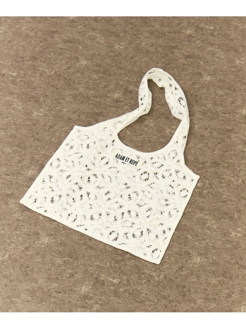 Rakuten - vintage stock lace tote bag ADAM ET ROPE' FEMME アダムエロペ バッグ トートバッグ ホワイト【送料無料】[Rakuten Fashion]