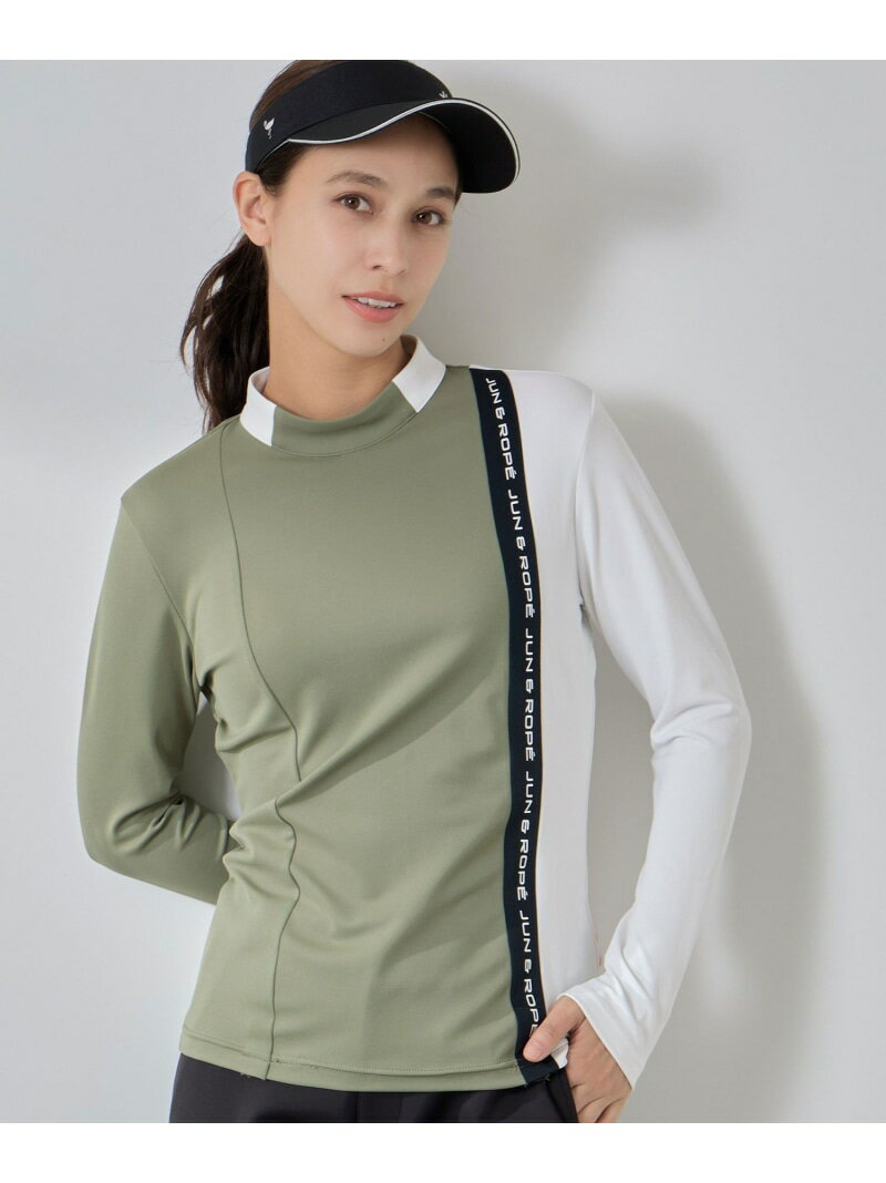 Rakuten - ベアスムース 配色ラインプルオーバー JUN&ROPE' ジュンアンドロペ トップス カットソー・Tシャツ グリーン グレー【送料無料】[Rakuten Fashion]