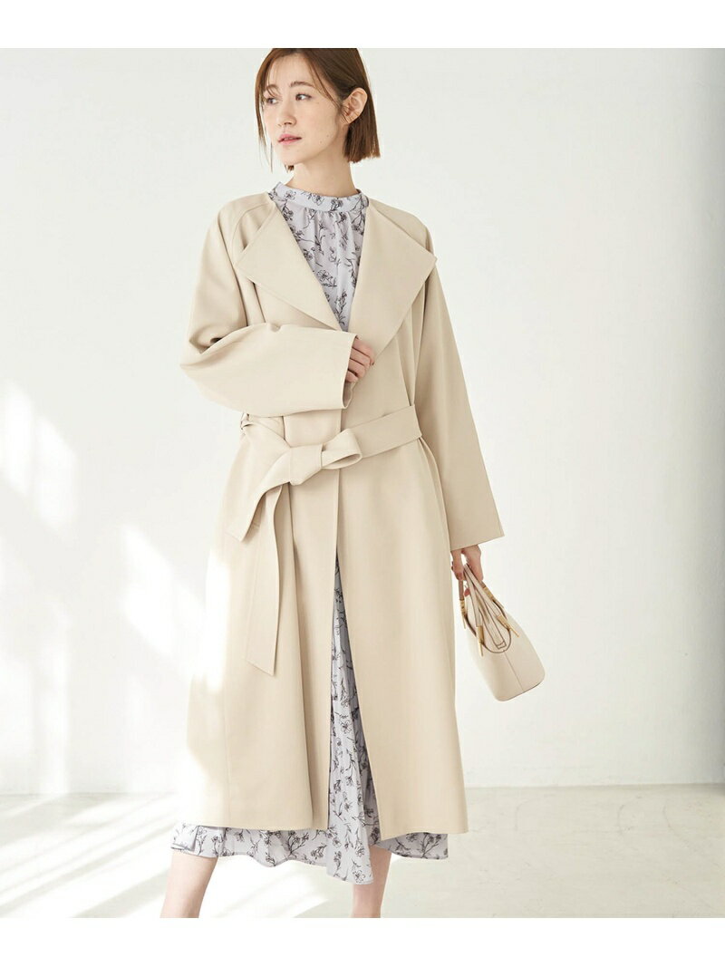 非フッ素撥水加工・UVカット/ドライギャバノーカラートレンチコート スプリングコート ROPE' PICNIC ロペピクニック ジャケット・アウター トレンチコート ベージュ グリーン ネイビー ピンク【送料無料】[Rakuten Fashion]のサムネイル