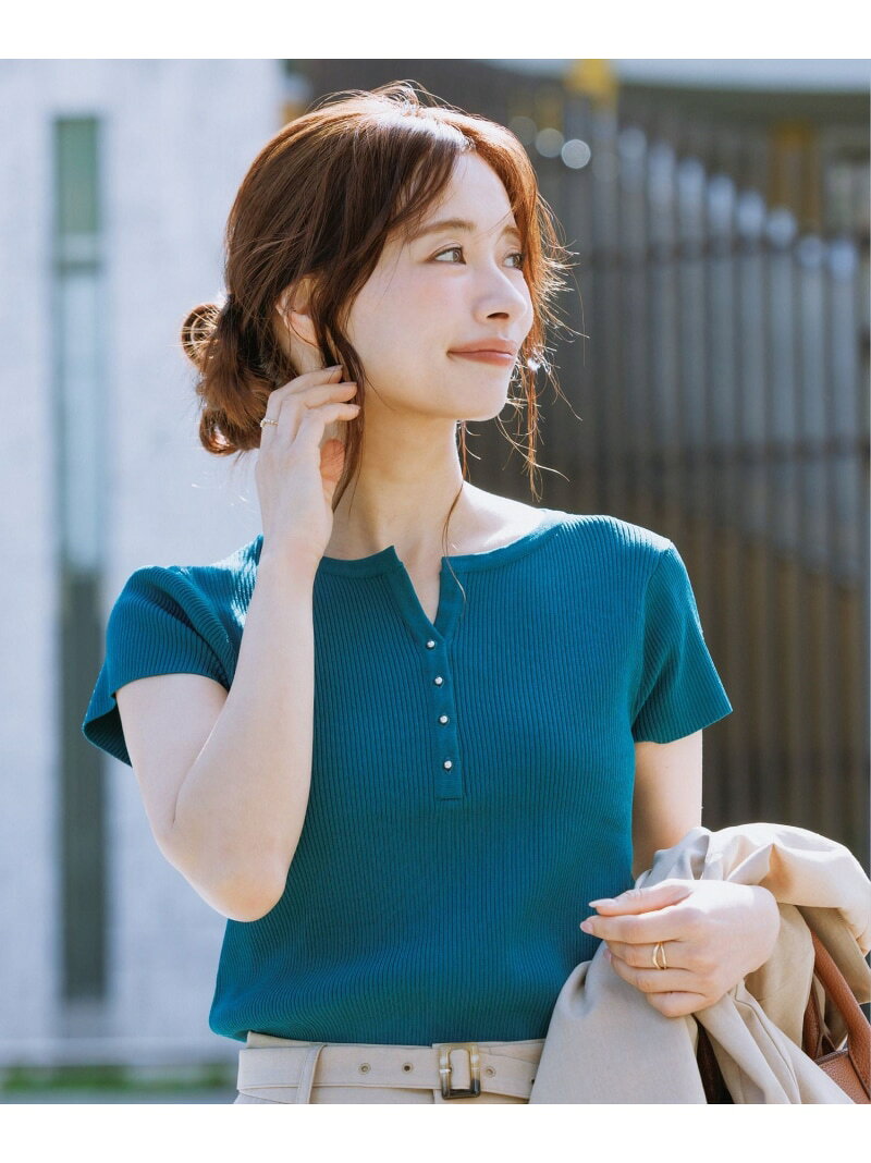 八方映えニット フレンチスリーブキーネックニットプルオーバー/UVカット・イージーケア ROPE' PICNIC ロペピクニック トップス ニット パープル ブラック ホワイト グリーン【送料無料】[Rakuten Fashion] jadorejunonline-10076378 J’aDoRe JUN ONLINE サンプル画像3