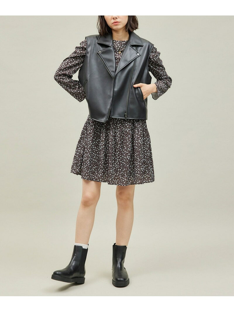 【SALE／50%OFF】シンセティックレザーノースリーブブルゾン ROPE' PICNIC R ロペピクニック ジャケット・アウター ライダースジャケット ブラック【RBA_E】【送料無料】[Rakuten Fashion] jadorejunonline-10060278 J’aDoRe JUN ONLINE サンプル画像3