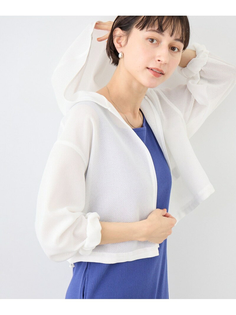 【SALE／40%OFF】絡み織フーディージップブルゾン ROPE' PICNIC ロペピクニック ジャケット・アウター ブルゾン・ジャンパー ホワイト ブラック【RBA_E】【送料無料】[Rakuten Fashion] jadorejunonline-10075809 J’aDoRe JUN ONLINE サンプル画像2