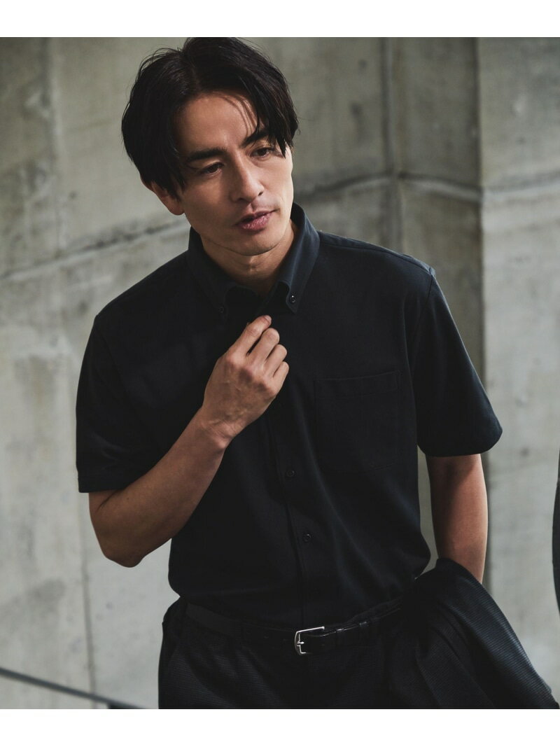 樂天商城 - イタリアンカラー半袖シャツ JUN STANDARD PICKS ジュン スタンダード ピックス トップス シャツ・ブラウス ホワイト ブラック ブルー【送料無料】[Rakuten Fashion]