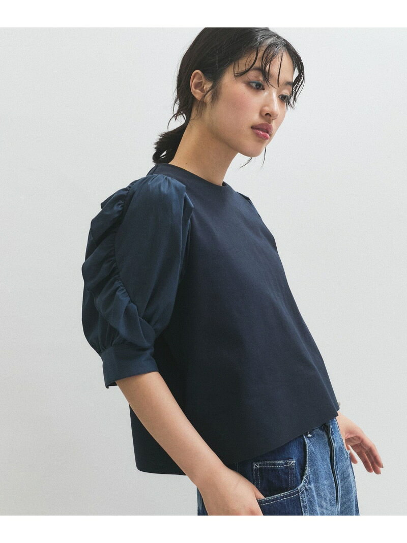 Rakuten - 【SALE／60%OFF】【サステナブル】バルーンスリーブTシャツ ADAM ET ROPE' FEMME アダムエロペ トップス カットソー・Tシャツ ベージュ ブラック ネイビー【RBA_E】【送料無料】[Rakuten Fashion]