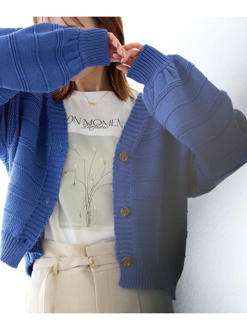 【SALE／60%OFF】ガーターボーダーショート丈カーディガン ROPE' PICNIC ロペピクニック トップス カーディガン ブルー レッド ホワイト【RBA_E】[Rakuten Fashion] jadorejunonline-10064940 J’aDoRe JUN ONLINE サンプル画像2