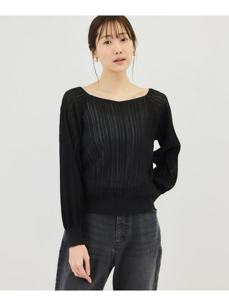 【SALE／50%OFF】シャイニープリーツニット ROPE' PICNIC ロペピクニック トップス ニット ブラック ベージュ ブルー【RBA_E】[Rakuten Fashion] jadorejunonline-10074730 J’aDoRe JUN ONLINE サンプル画像2