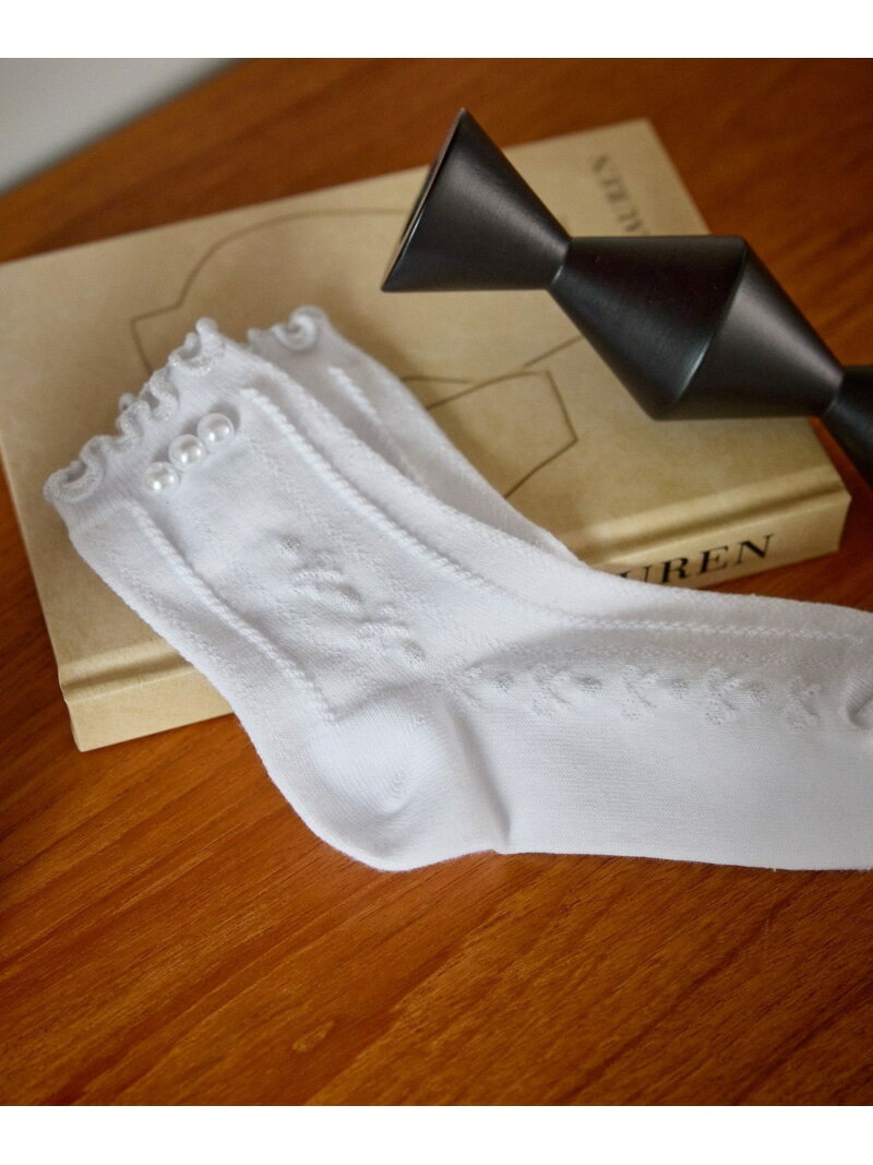 【KIDS/キッズ】リボンケーブルショートソックス ROPE' PICNIC KIDS ロペピクニック 靴下・レッグウェア 靴下 ホワイト【先行予約】*[Rakuten Fashion]