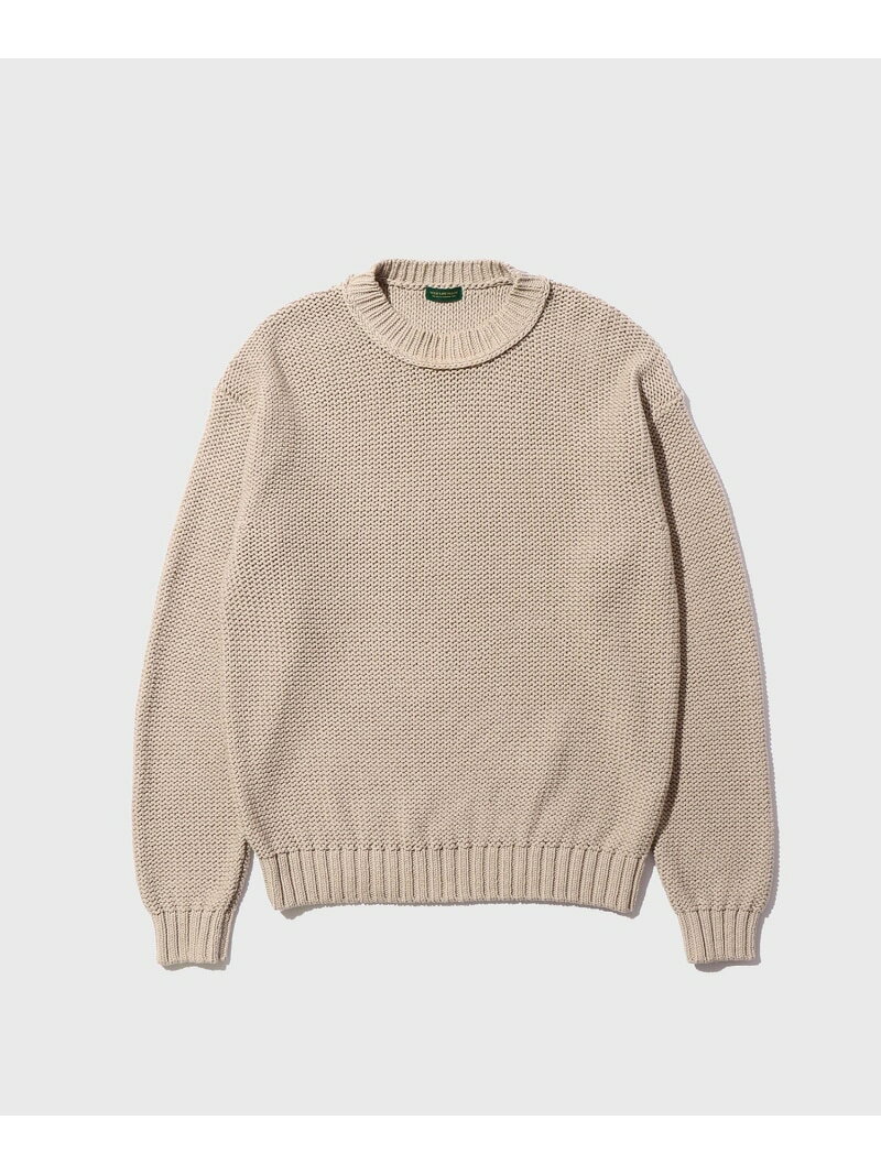 Rakuten - COTTON LOW GAUGE CREWNECK KNIT WILD LIFE TAILOR Adam et Rope' アダムエロペ トップス ニット ブラウン グレー【送料無料】[Rakuten Fashion]