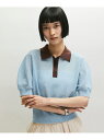 ラミーニットポロシャツ ADAM ET ROPE' FEMME アダムエロペ トップス ポロシャツ ブラック ブルー ネイビー【先行予約】*【送料無料】[Rak...