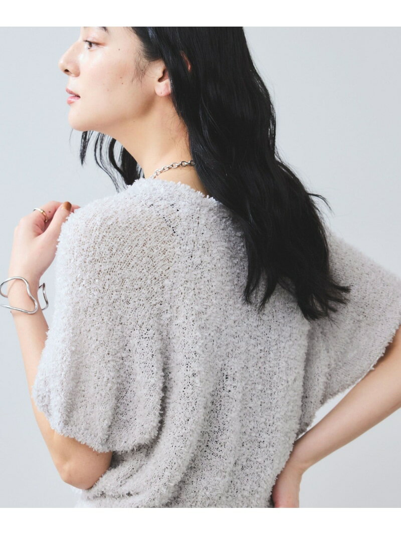 【SALE／40%OFF】【WEB限定】リボンヤーンバルーン袖サマーニット VIS ビス トップス ニット ブラック ホワイト グレー【RBA_E】[Rakuten Fashion]