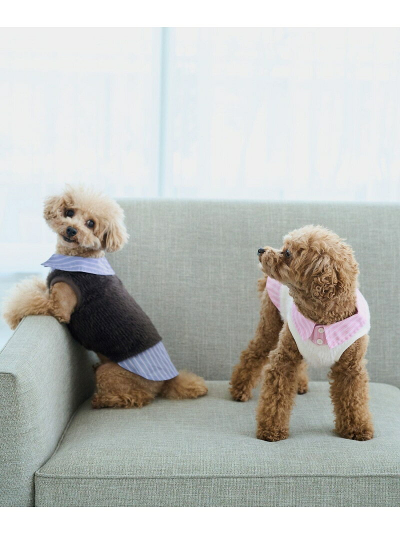 【DOG】シャツレイヤードフェザーベスト ROPE' PICNIC PASSAGE ロペピクニック ペット用品 ペットウェア・ペット服 ピンク ネイビー【送料無料】[Rakuten Fashion] jadorejunonline-10077894 J’aDoRe JUN ONLINE サンプル画像3