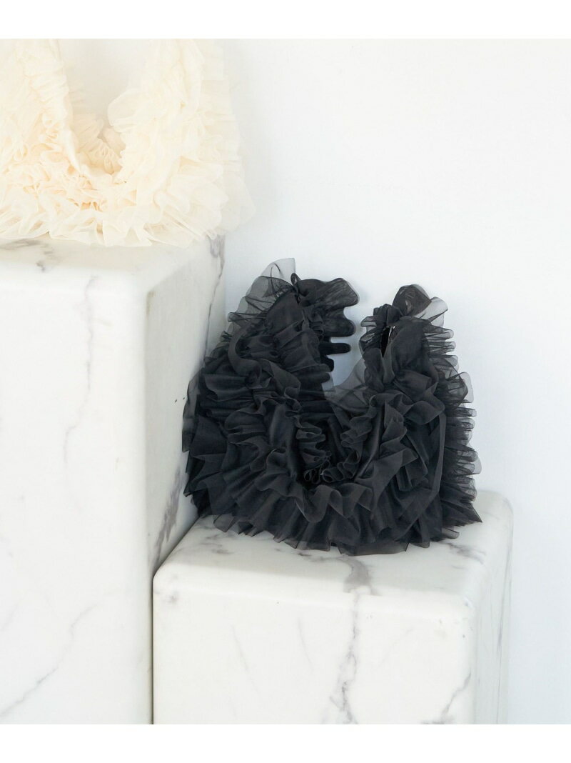 【3WAY】チュールフリルショルダーバッグ VIS ビス バッグ ショルダーバッグ ブラック ホワイト【送料無料】[Rakuten Fashion]のサムネイル