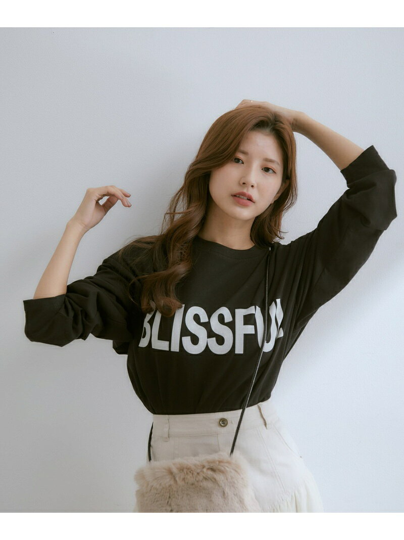 【WEB限定】ゆったりサイズが今の気分.ビックサイズプリントロゴロングTシャツ vis-a-vis ビス トップス カットソー・Tシャツ ホワイト ブラック[Rakuten Fashion]