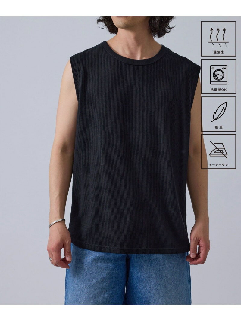 ワッフルノースリーブ/軽量/イージーケア j.n.r.d ジュン スタンダード ピックス トップス ノースリー..