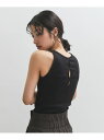 カップインサークルカットアメスリタンクトップ ADAM ET ROPE' FEMME アダムエロペ トップス ノースリーブ・タンクトップ レッド ブラック【先行...