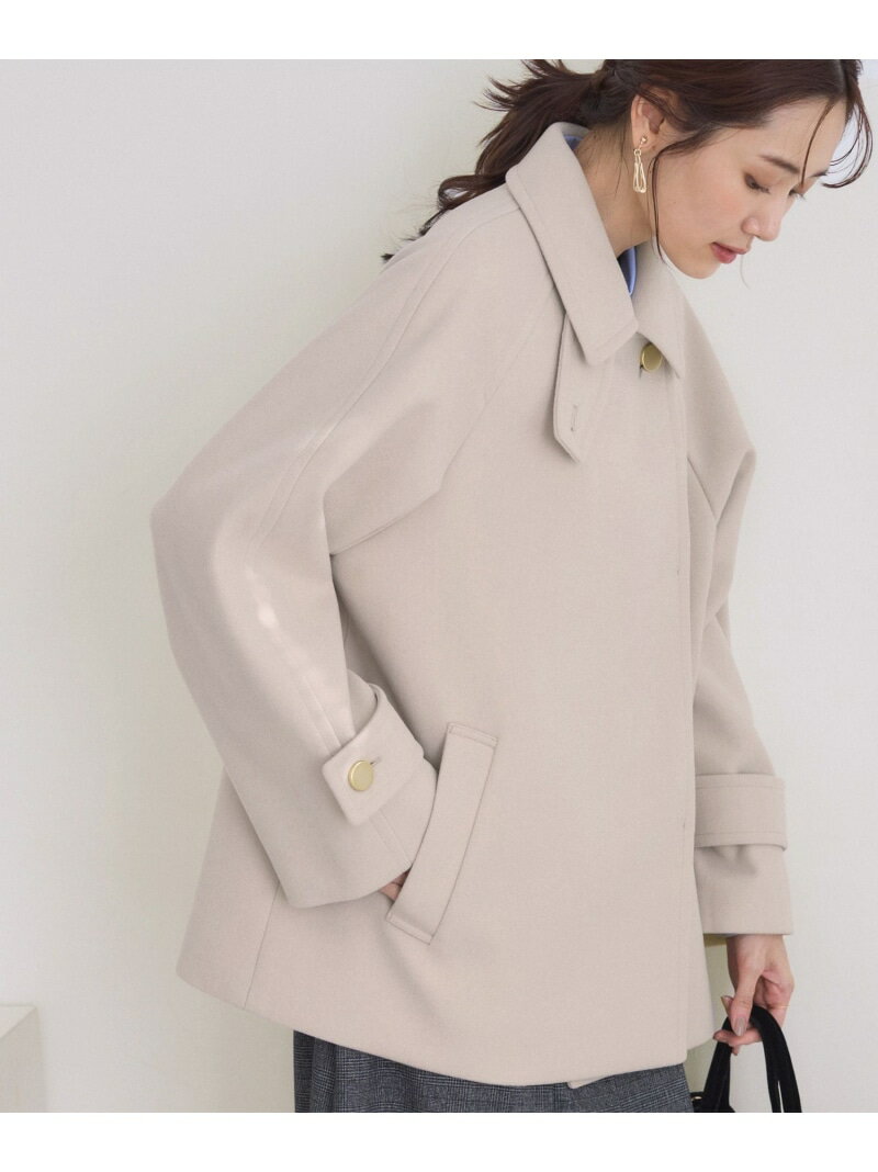 ジャージーメルトンシリーズ 金ボタンミドル丈コート/リンクコーデ ROPE' PICNIC ロペピクニック ジャケット・アウター その他のジャケット・アウター ベージュ ブラウン ネイビー【先行予約】*【送料無料】[Rakuten Fashion]のサムネイル