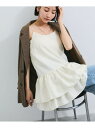 【WEB限定】【前後2WAY】フリルキャミチュニック VIS ビス ワンピース・ドレス チュニック ブラック ベージュ【先行予約】*【送料無料】[Rakuten...