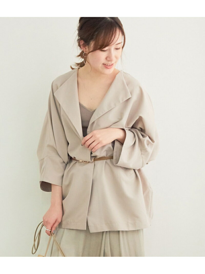 【SALE／38%OFF】【一部店舗限定】ノーカラーボリュームシャツ ROPE' PICNIC ロペピクニック トップス シャツ・ブラウス グレー ベージュ【RBA_E】[Rakuten Fashion]のサムネイル