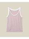 【WEB・一部店舗限定】【接触冷感/UVカット】チュールコンビテレコタンクトップ ROPE' ロペ トップス ノースリーブ・タンクトップ ピンク ブラック ホワ...