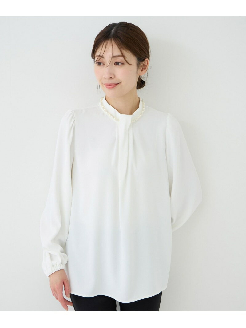 Rakuten - 【SALE／30%OFF】ネックレス付きブラウス JAYRO ジャイロ トップス シャツ・ブラウス ネイビー ホワイト ベージュ【RBA_E】【送料無料】[Rakuten Fashion]