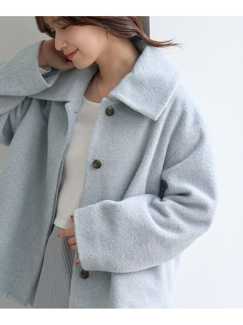 【SALE／5%OFF】ソフトブークレー ビックカラーコート ROPE' PICNIC ロペピクニック ジャケット・アウター その他のジャケット・アウター グレー ベージュ ブルー【RBA_E】【先行予約】*【送料無料】[Rakuten Fashion] jadorejunonline-10078557 J’aDoRe JUN ONLINE サンプル画像3