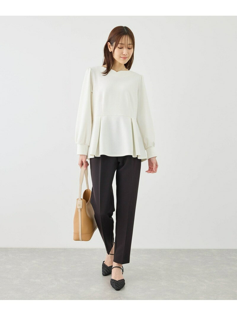 【SALE／20%OFF】カットジョーゼットハートネックペプラムプルオーバー ROPE' PICNIC ロペピクニック トップス カットソー・Tシャツ ネイビー ベージュ【RBA_E】[Rakuten Fashion] jadorejunonline-10075009 J’aDoRe JUN ONLINE サンプル画像3