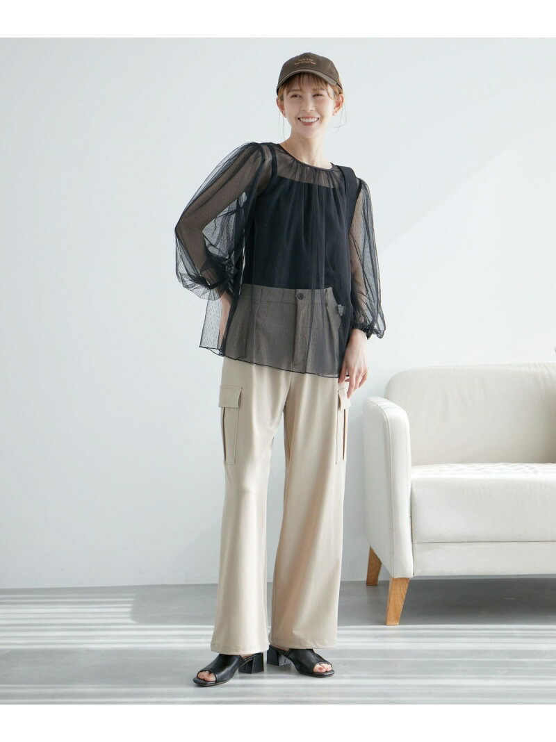 【SALE／70%OFF】シアーチュールトップス ROPE' PICNIC ロペピクニック トップス シャツ・ブラウス ブラック ホワイト【RBA_E】[Rakuten Fashion] jadorejunonline-10056567 J’aDoRe JUN ONLINE サンプル画像3