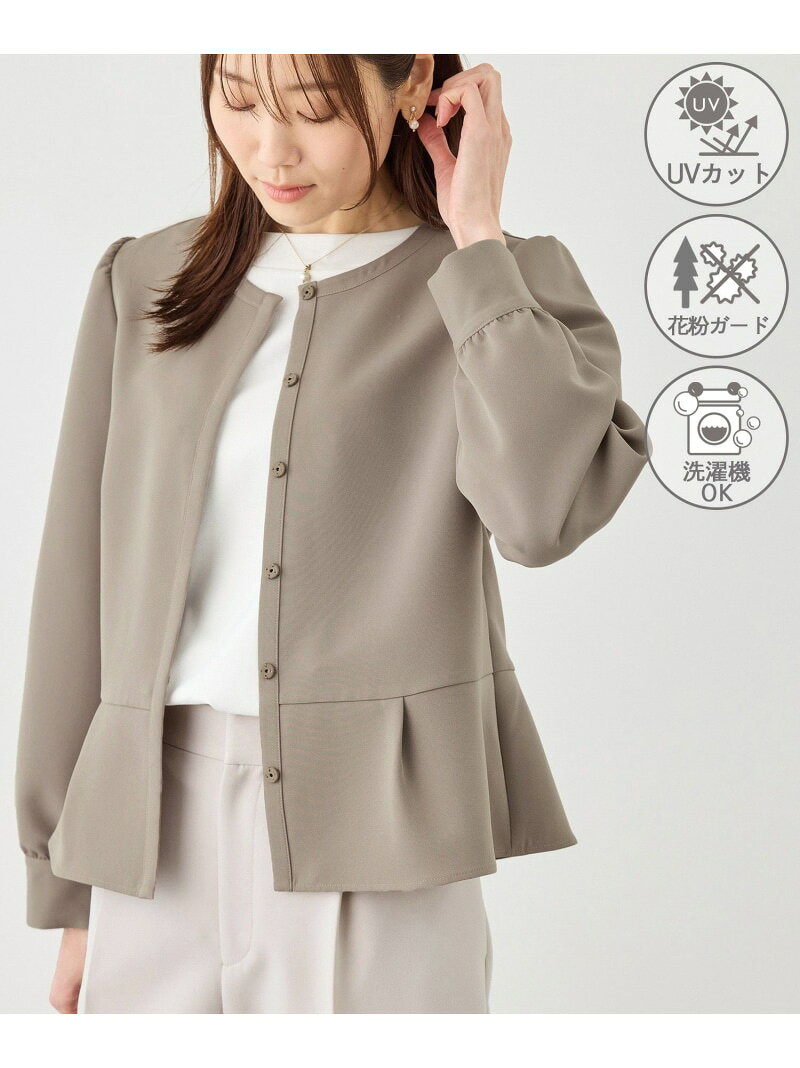 【WEB限定】360°ウルトラストレッチ 羽織れるペプラムブラウス/ 花粉ガード・セットアップ対応 ROPE' PICNIC ロペピクニック トップス シャツ・ブラウス ベージュ ブラック ネイビー【送料無料】[Rakuten Fashion] jadorejunonline-10073776 J’aDoRe JUN ONLINE サンプル画像3