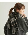 ロペピクニック 【SALE／30%OFF】ウールチェックストール ROPE' PICNIC PASSAGE ロペピクニック ファッション雑貨 マフラー・ストール・ネックウォーマー ブラック グレー ホワイト ブラウン パープル【RBA_E】[Rakuten Fashion]