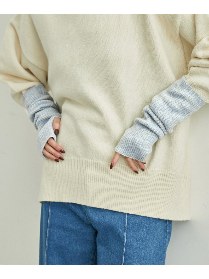 【SALE／55%OFF】ウィンターカラーリサイクルヤーンニットロンググローブ ROPE' PICNIC PASSAGE ロペピクニック ファッション雑貨 手袋 パープル ブルー ホワイト グレー【RBA_E】[Rakuten Fashion]