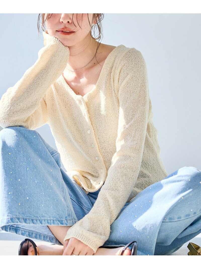 【SALE／4%OFF】【WEB限定】コンパクトVネックカーディガン ROPE' PICNIC ロペピクニック トップス カーディガン ブラック グリーン ベージュ【RBA_E】【先行予約】*【送料無料】[Rakuten Fashion]