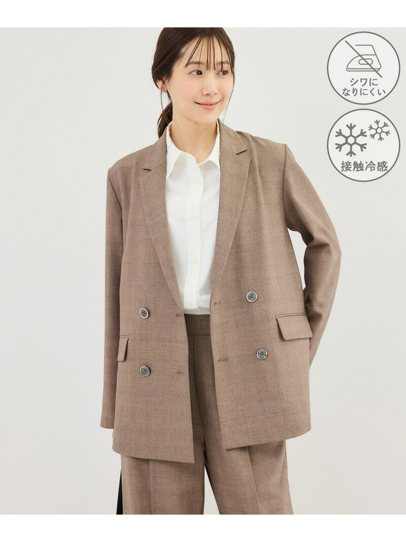 【SALE／50%OFF】メランジドビーチェックジャケット/セットアップ対応・防シワ・接触冷感 ROPE' PICNIC ロペピクニック ジャケット・アウター テーラードジャケット・ブレザー ベージュ【RBA_E】【送料無料】[Rakuten Fashion] jadorejunonline-10074446 J’aDoRe JUN ONLINE サンプル画像2