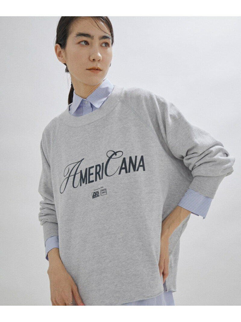 【Americana for SALON】[ご好評につき追加決定!]別注サイドジップロゴスウェット2 SALON adam et rope' サロン アダム エ ロペ トップス スウェット・トレーナー グレー ホワイト【送料無料】[Rakuten Fashion]