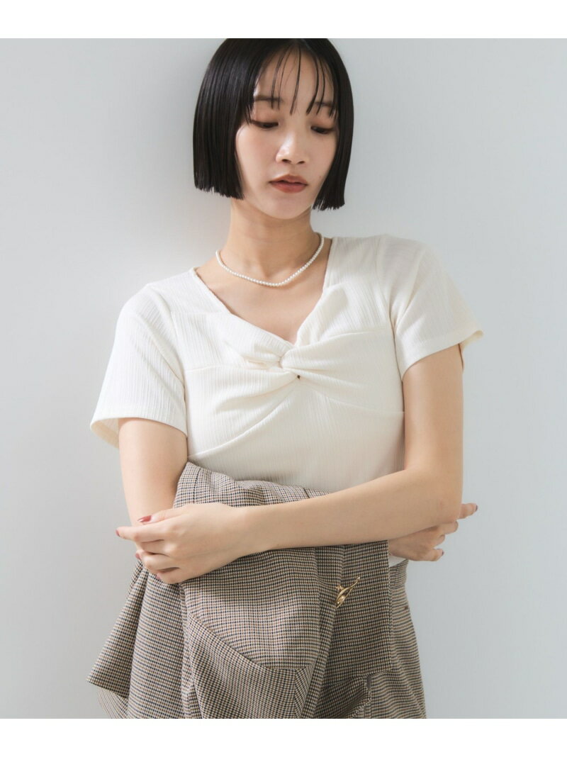 樂天商城 - 【SALE／30%OFF】ツイストテレコカットソー VIS ビス トップス カットソー・Tシャツ グレー ホワイト【RBA_E】[Rakuten Fashion]